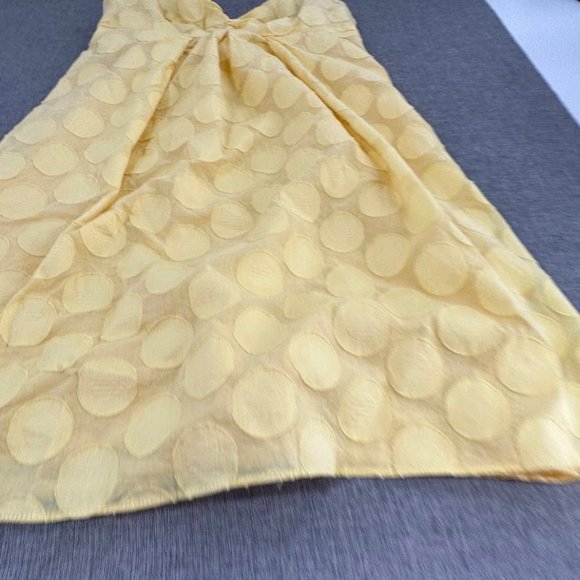 Maggy L Sleeveless Dress Solid Yellow Circles Size 6 100% Cotton Lining Polyeste - Picture 4 of 14